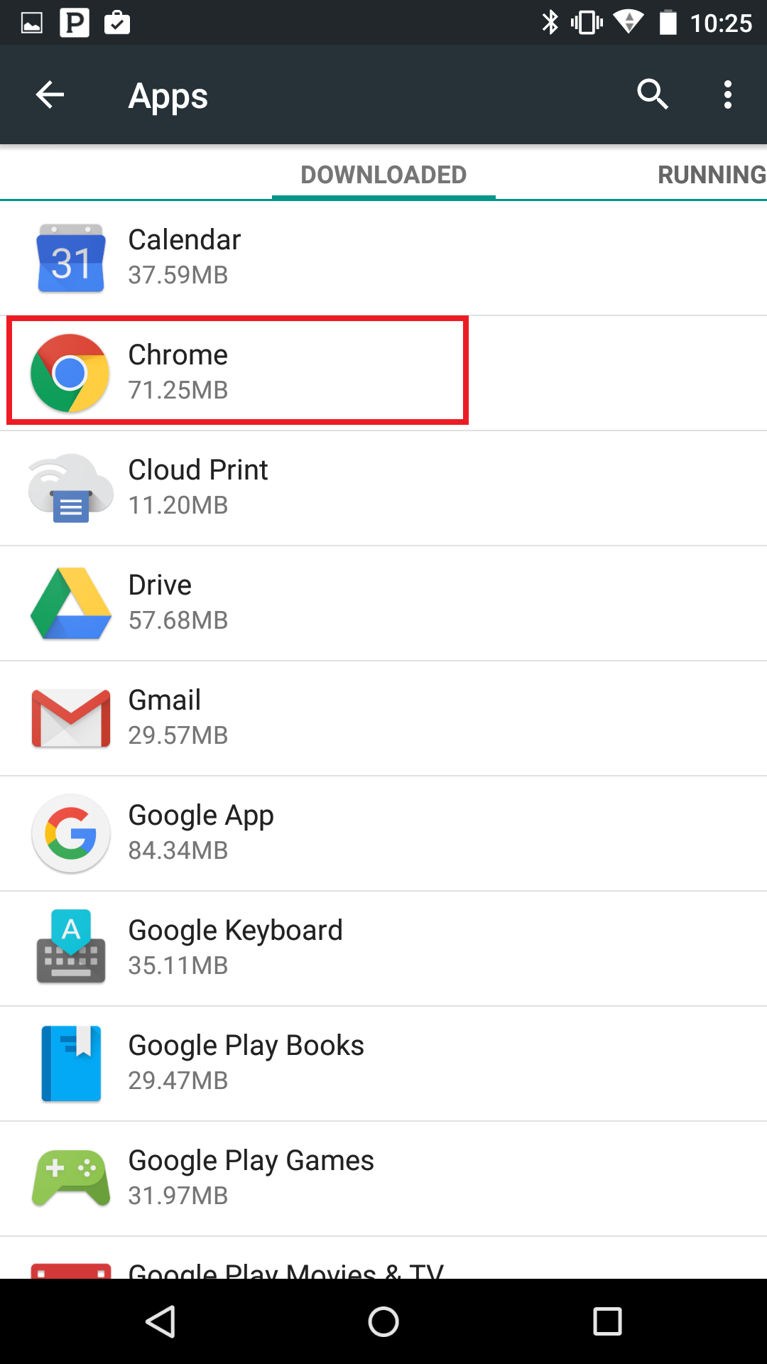 Select the app you need to clear data from.