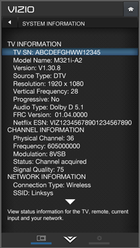 how to find mac address on vizio smart tv