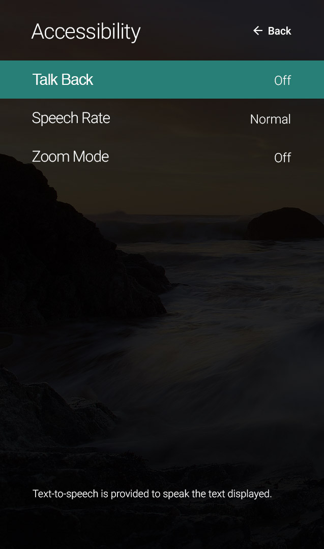 Accessibility Feature Talk Back Accessibility Feature Talk Back