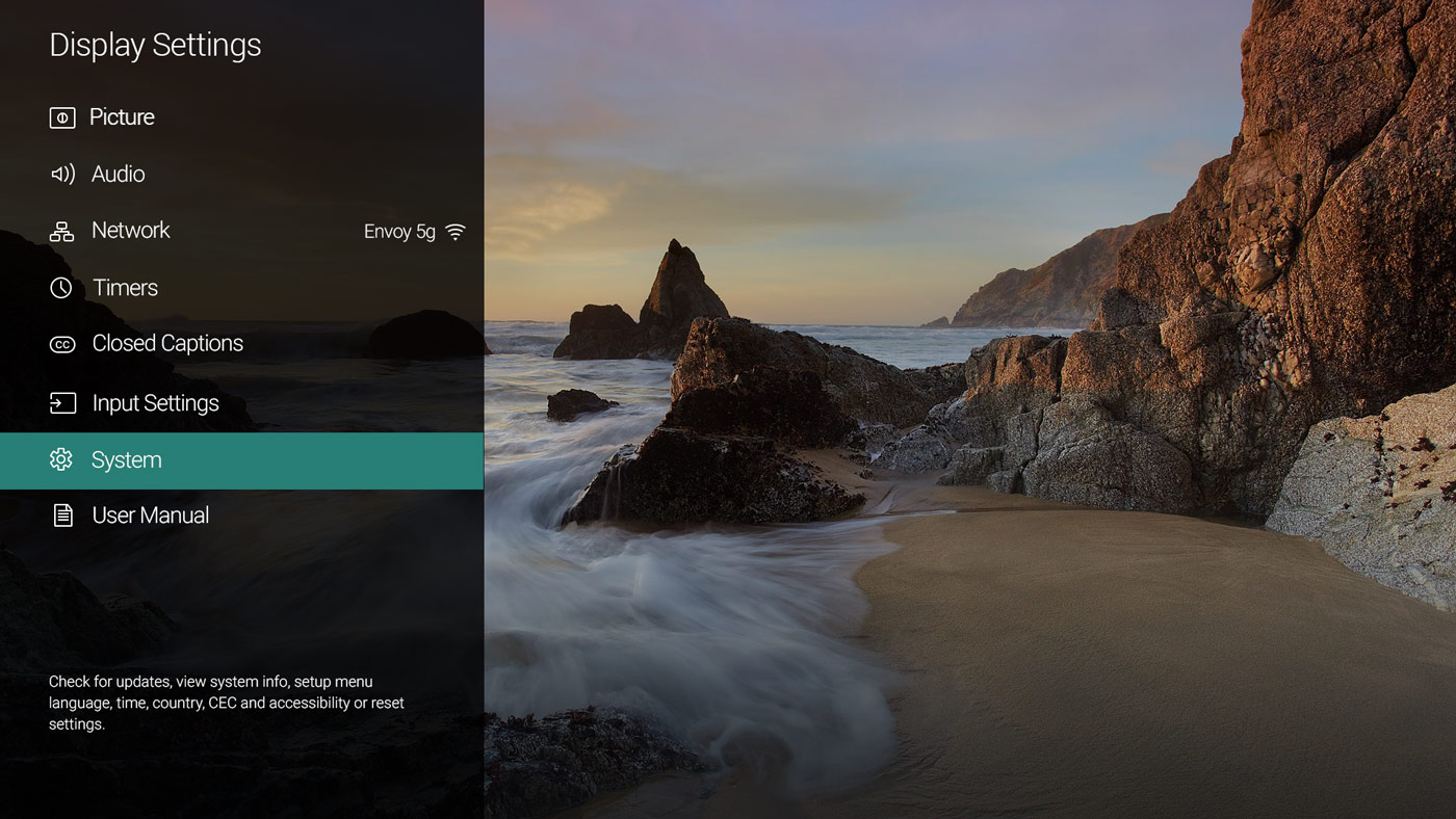 Display Settings on VIZIO Display Display Settings on VIZIO Display