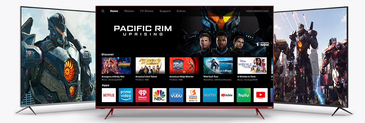 VIZIO TVs featuring SmartCast UI